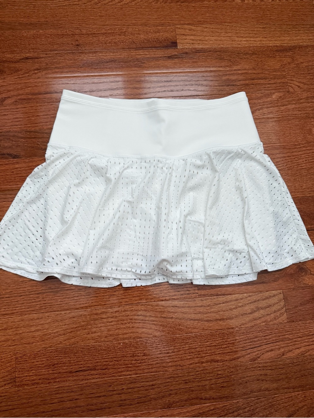 Athleta White Perforated Circle Tennis Skirt